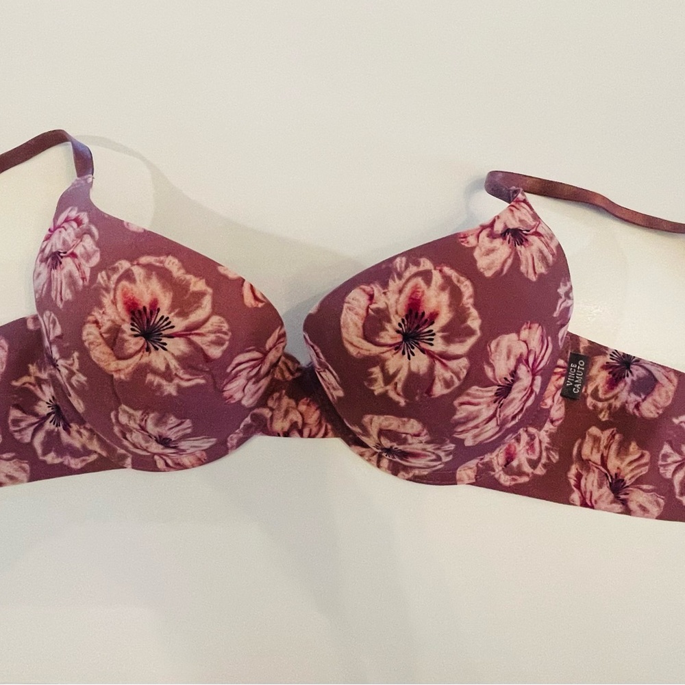 New without tags Vince Camino floral / purple padded bra 36C